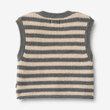 Wheat Main Strik Vest Ruby Knitted Tops 0175 grey stripe