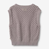 Wheat Main Strik Vest Saga Knitted Tops 9531 dusty purple