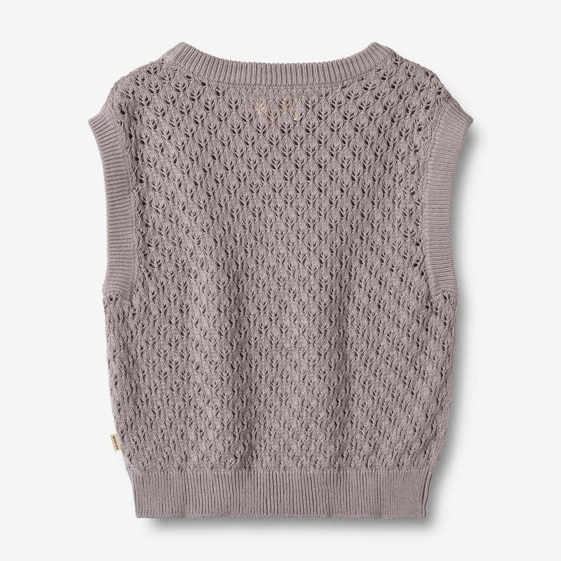 Wheat Main Strik Vest Saga Knitted Tops 9531 dusty purple
