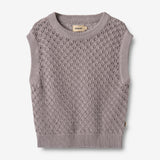 Wheat Main Strik Vest Saga Knitted Tops 9531 dusty purple