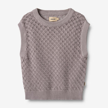 Wheat Main Strik Vest Saga Knitted Tops 9531 dusty purple