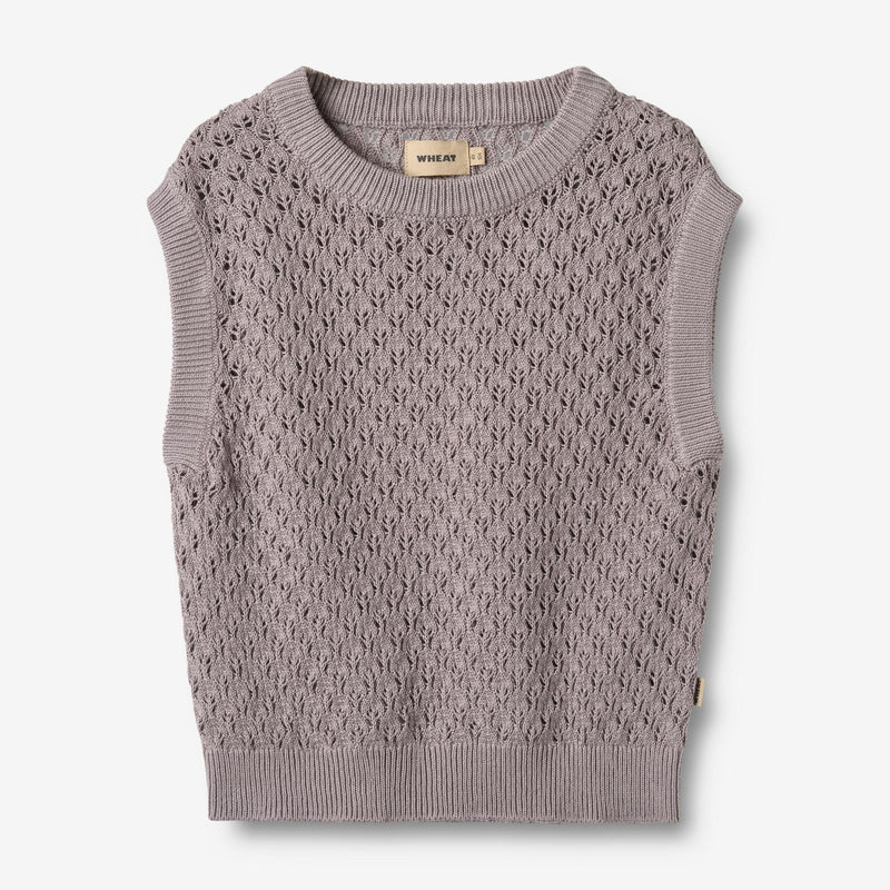 Wheat Main Strik Vest Saga Knitted Tops 9531 dusty purple