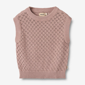 Wheat Main Strik Vest Saga Knitted Tops 1135 dry rose