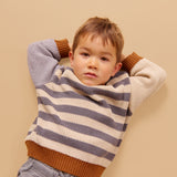 Wheat Main Strikket Sweater Rasmus Pullover 9596 flint stripe