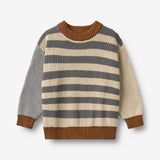 Wheat Main Strikket Sweater Rasmus Pullover 9596 flint stripe