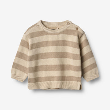 Wheat Main Strikpullover Morgan Pullover 9415 beige stripe