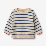 Wheat Main Strikpullover Morgan Pullover 9667 true blue stripe