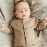 Wheat Main Sttrik Cardigan Nico Knitted Tops 9574 warm sand melange