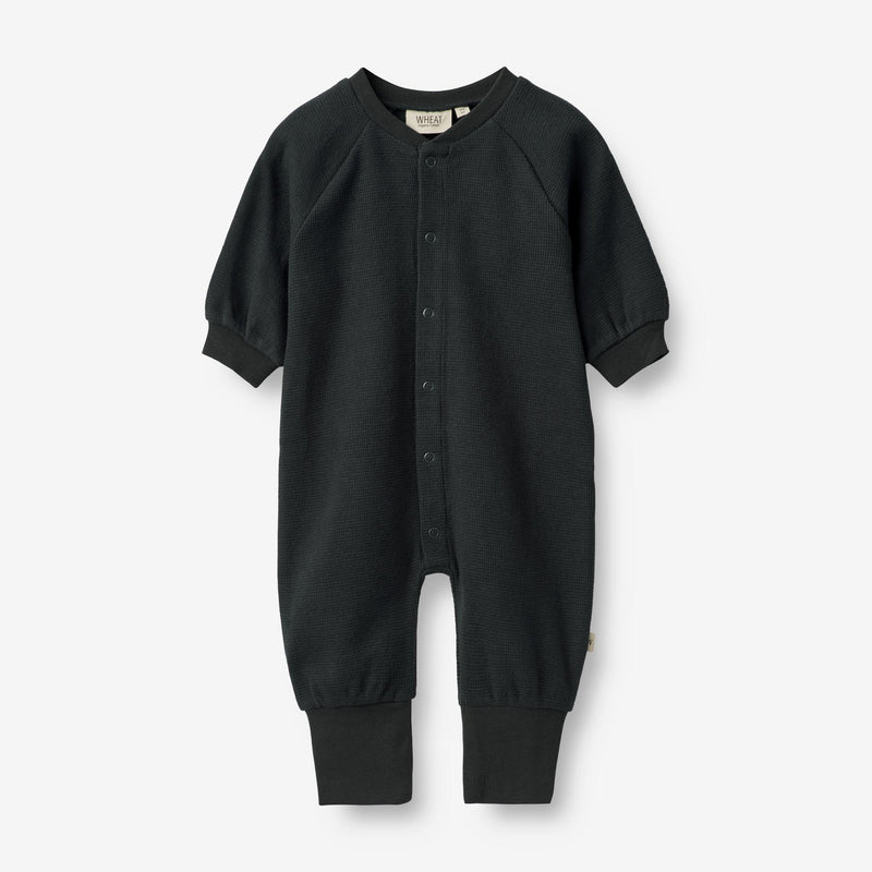 Wheat Main  Sweat Heldragt Lou | Baby Jumpsuits 1432 navy