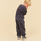 Wheat Main Sweatpants Cosmo Trousers 1311 navy blue check