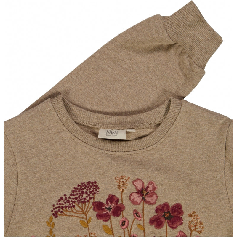 Wheat Main Sweatshirt Blomster Cirkel Sweatshirts 3204 khaki melange