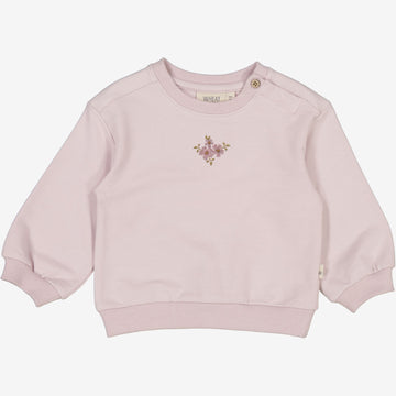 Wheat Main Sweatshirt Eliza Broderi | Baby Sweatshirts 1354 soft lilac