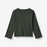 Wheat Main  Langærmet Rib T-shirt Else Jersey Tops and T-Shirts 0025 black coal