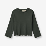 Wheat Main  Langærmet Rib T-shirt Else Jersey Tops and T-Shirts 0025 black coal