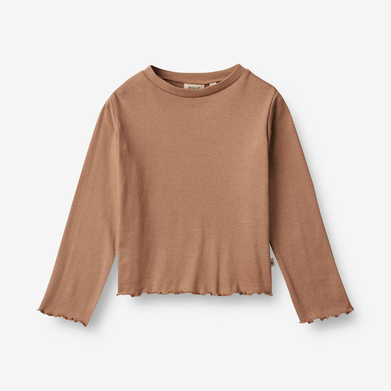 Wheat Main  Langærmet Rib T-shirt Else Jersey Tops and T-Shirts 2121 berry dust