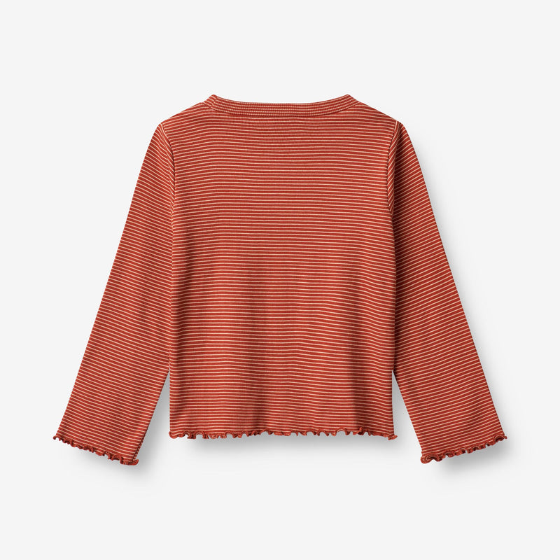 Wheat Main  Langærmet Rib T-shirt Else Jersey Tops and T-Shirts 1952 paprika stripe