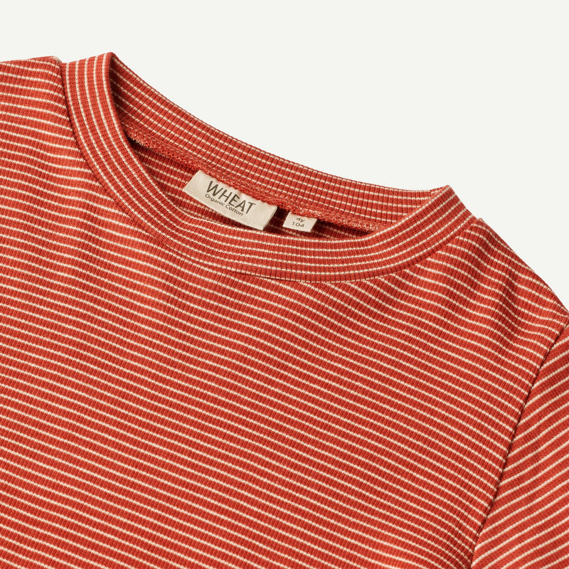 Wheat Main  Langærmet Rib T-shirt Else Jersey Tops and T-Shirts 1952 paprika stripe