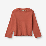 Wheat Main  Langærmet Rib T-shirt Else Jersey Tops and T-Shirts 1952 paprika stripe