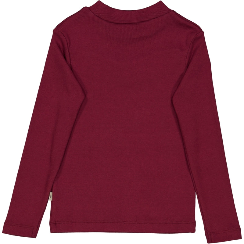 Wheat Main T-Shirt Flæse Rib Jersey Tops and T-Shirts 2390 red plum