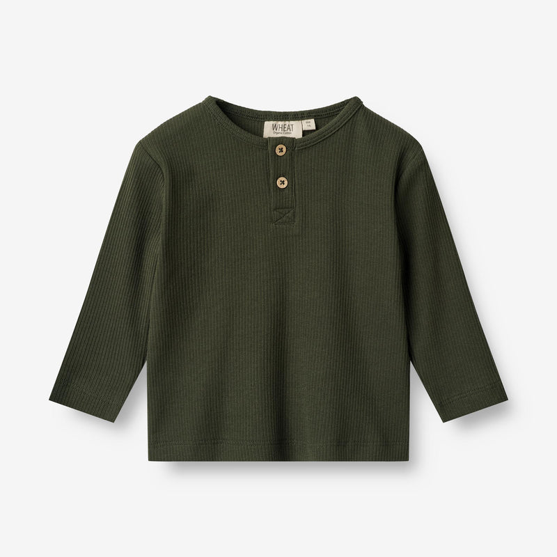 Wheat Main  Langærmet T-shirt Morris | Baby Jersey Tops and T-Shirts 4097 deep forest