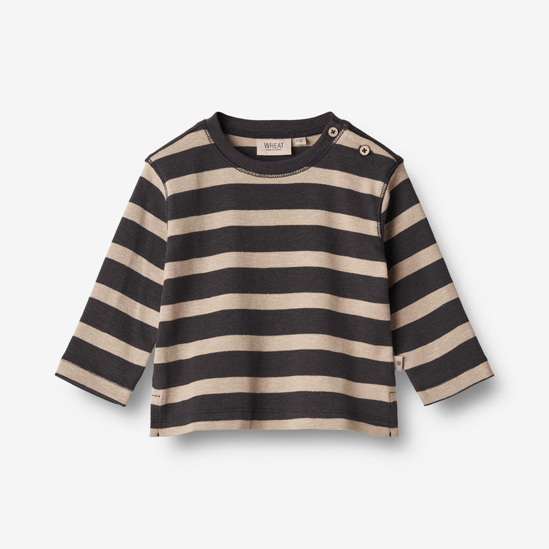 Wheat Main  Langærmet T-Shirt Nohr | Baby Jersey Tops and T-Shirts 9209 dark stripe