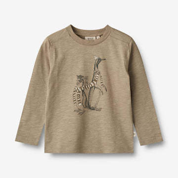 Wheat Main  Langærmet T-shirt Pingviner Jersey Tops and T-Shirts 3239 beige stone