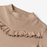 Wheat Main  Langærmet Rib T-Shirt Rosetta Jersey Tops and T-Shirts 3006 soft brown