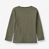 Wheat Main  Langærmet T-shirt Stig Jersey Tops and T-Shirts 4076 dark green stripe