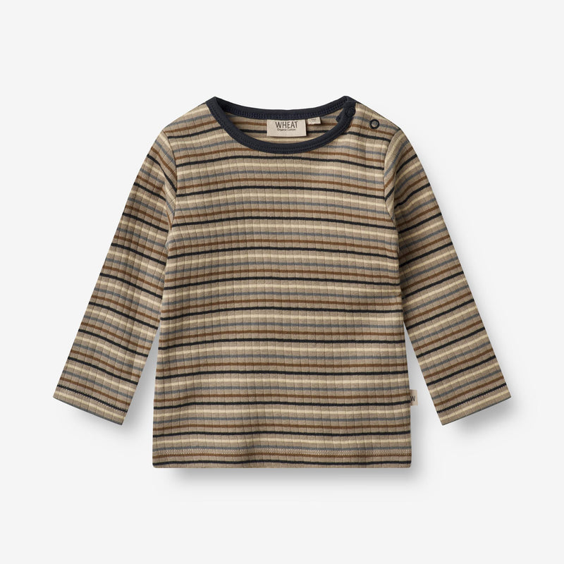 Wheat Main  Langærmet T-shirt Stig | Baby Jersey Tops and T-Shirts 0181 multi stripe