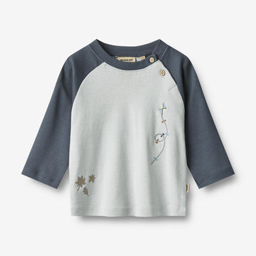 Wheat Main T-shirt L/S Darrin Block T-Shirt 9686 mellow sky