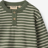Wheat Main T-shirt L/S Osvald T-Shirt 4076 dark green stripe