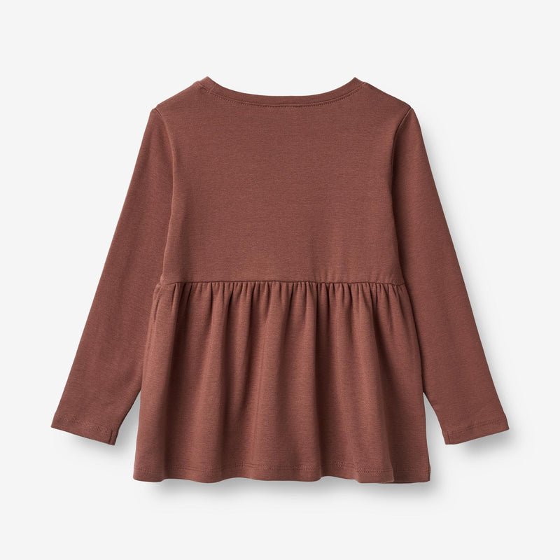 Wheat Main  Langærmet T-Shirt Marcia Broderi Jersey Tops and T-Shirts 2389 plum rose