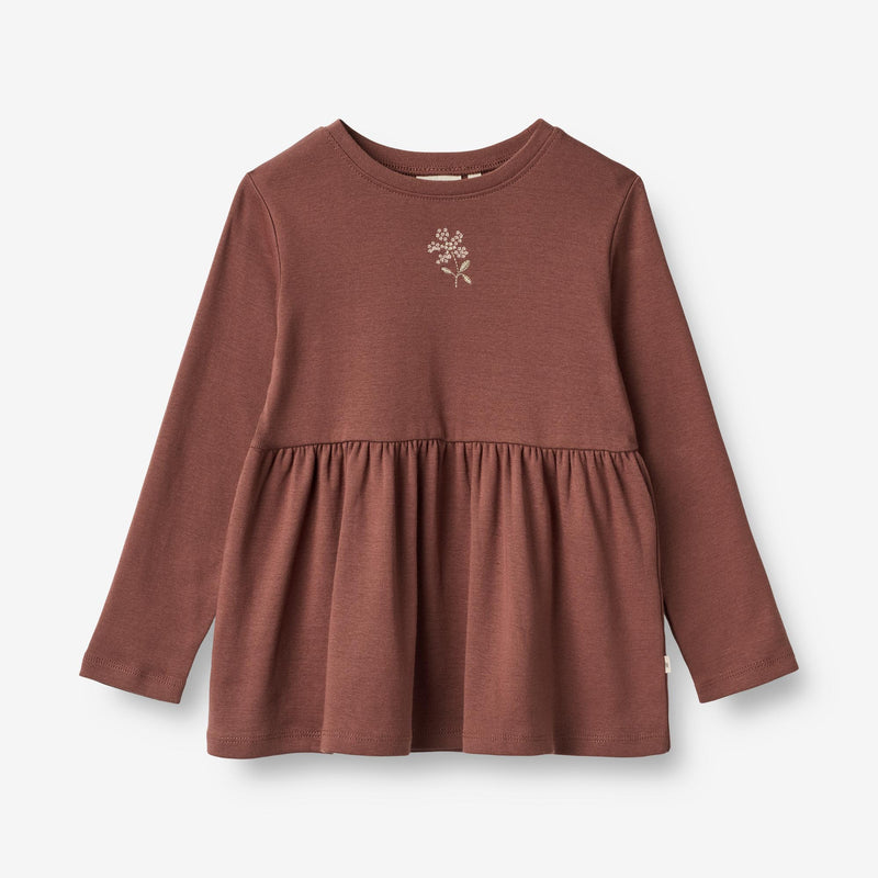 Wheat Main  Langærmet T-Shirt Marcia Broderi Jersey Tops and T-Shirts 2389 plum rose