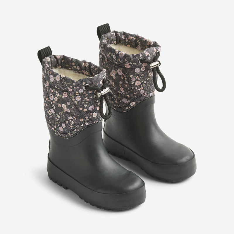 Wheat Footwear Termo Snestøvle Drizzle Rubber Boot 9528 black sea open flowers