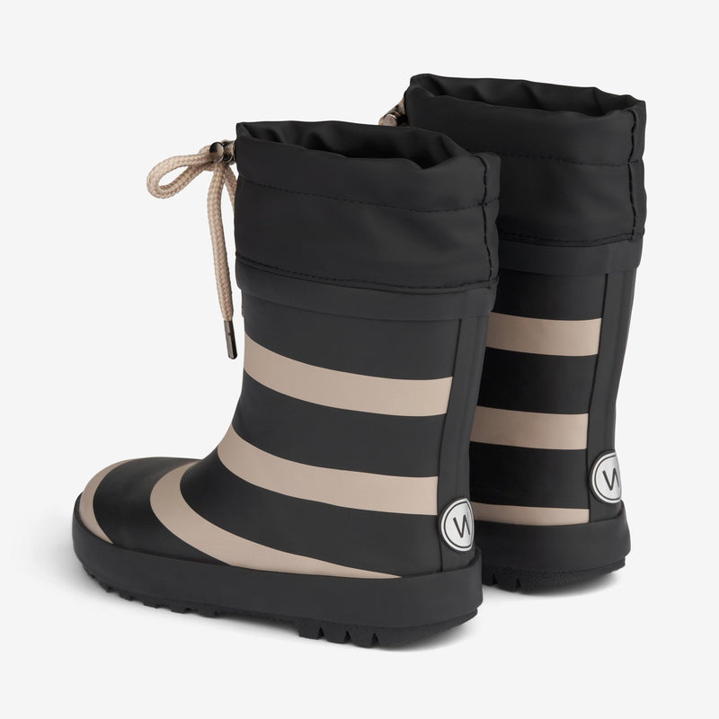 Wheat Footwear Printet Termo Gummistøvle Rubber Boots 0040 black stripe