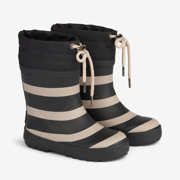 Wheat Footwear Printet Termo Gummistøvle Rubber Boots 0040 black stripe
