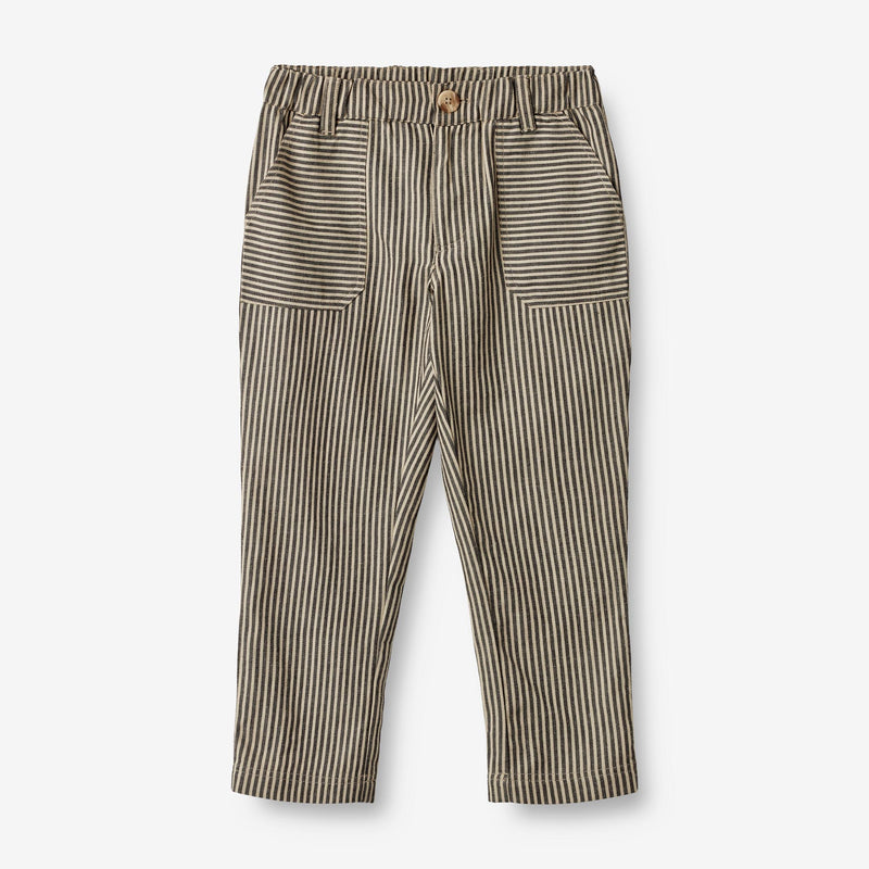 Wheat Main  Bukser Egon Trousers 0030 black coal stripe