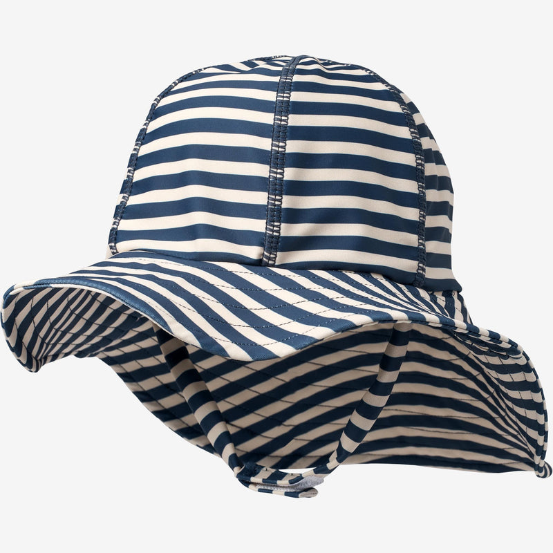 Wheat Main   UV Solhat m. Velcro Swimwear 1325 indigo stripe