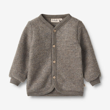 Wheat Wool Uld Fleece Cardigan Kari Sweatshirt 3015 brown melange