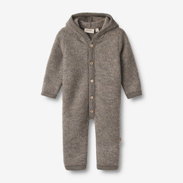 Wheat Wool Uld Fleece Køredragt Ata Jumpsuits 3015 brown melange