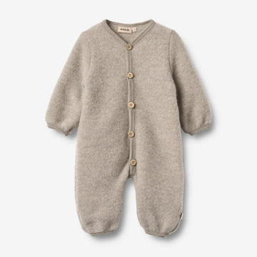 Wheat Wool Uld Fleece Køredragt Levi Jumpsuit 3204 khaki melange