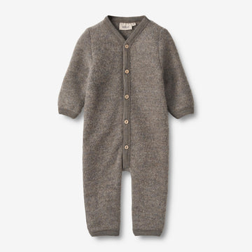 Wheat Wool Uld Fleece Køredragt Levi Jumpsuit 3015 brown melange
