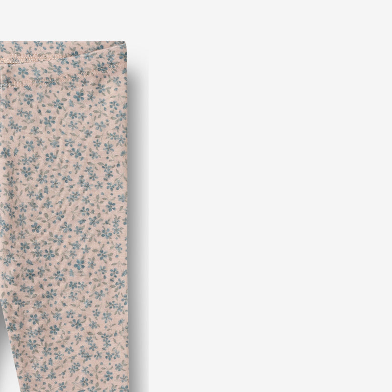 Wheat Wool Uld Leggings Agi Legging 1481 blue flowers