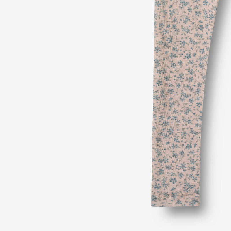 Wheat Wool Uld Leggings Agi Legging 1481 blue flowers