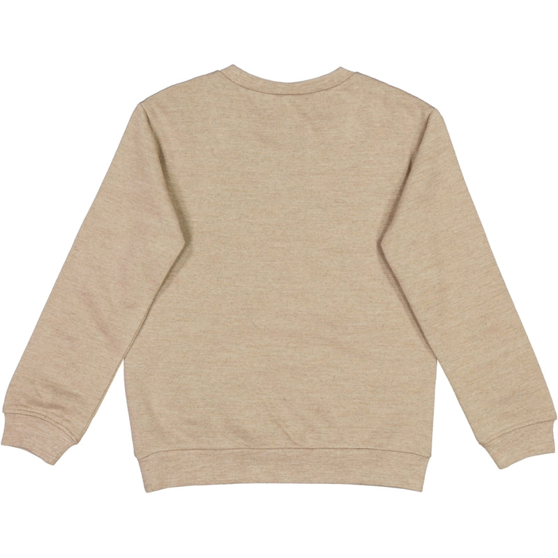 Wheat Main Uld Sweatshirt Broderet Grævling Sweatshirts 3204 khaki melange