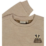 Wheat Main Uld Sweatshirt Broderet Grævling Sweatshirts 3204 khaki melange