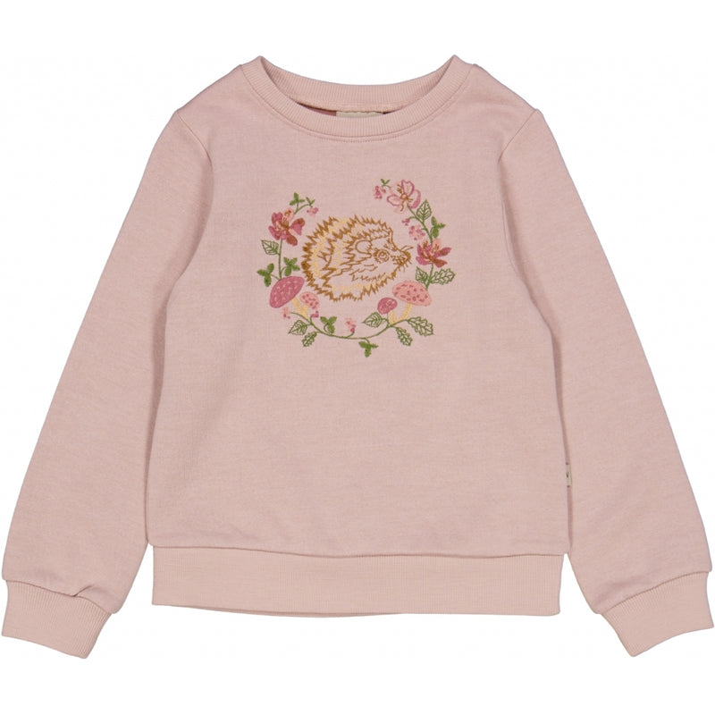 Wheat Main Uld Sweatshirt Broderet Pindsvin Sweatshirts 2487 rose powder