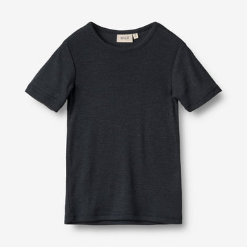 Wheat Wool Kortærmet Uld T-shirt Seo Jersey Tops and T-Shirts 1432 navy