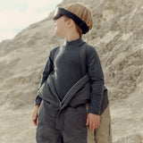 Wheat Outerwear Uldbluse med half zip Baselayer 9619 dark charcoal