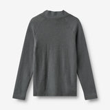 Wheat Outerwear Uldbluse med half zip Baselayer 9619 dark charcoal